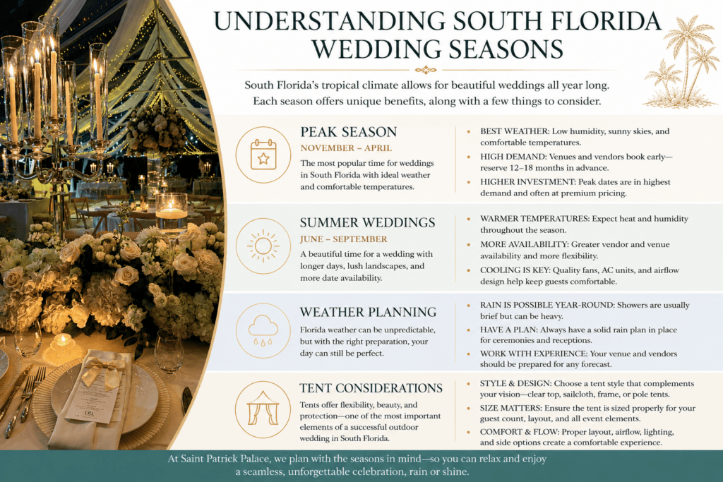 Understanding South Florida Wedding Seasons | Saint Patrick Palace