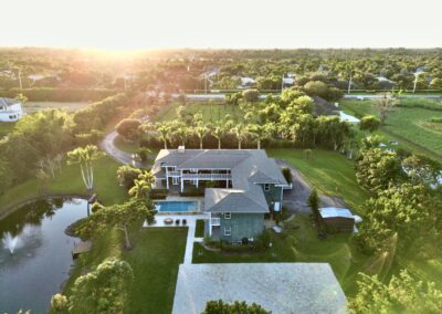 Stunning aerial view of Saint Patrick Palace, a luxury estate for weddings & events.