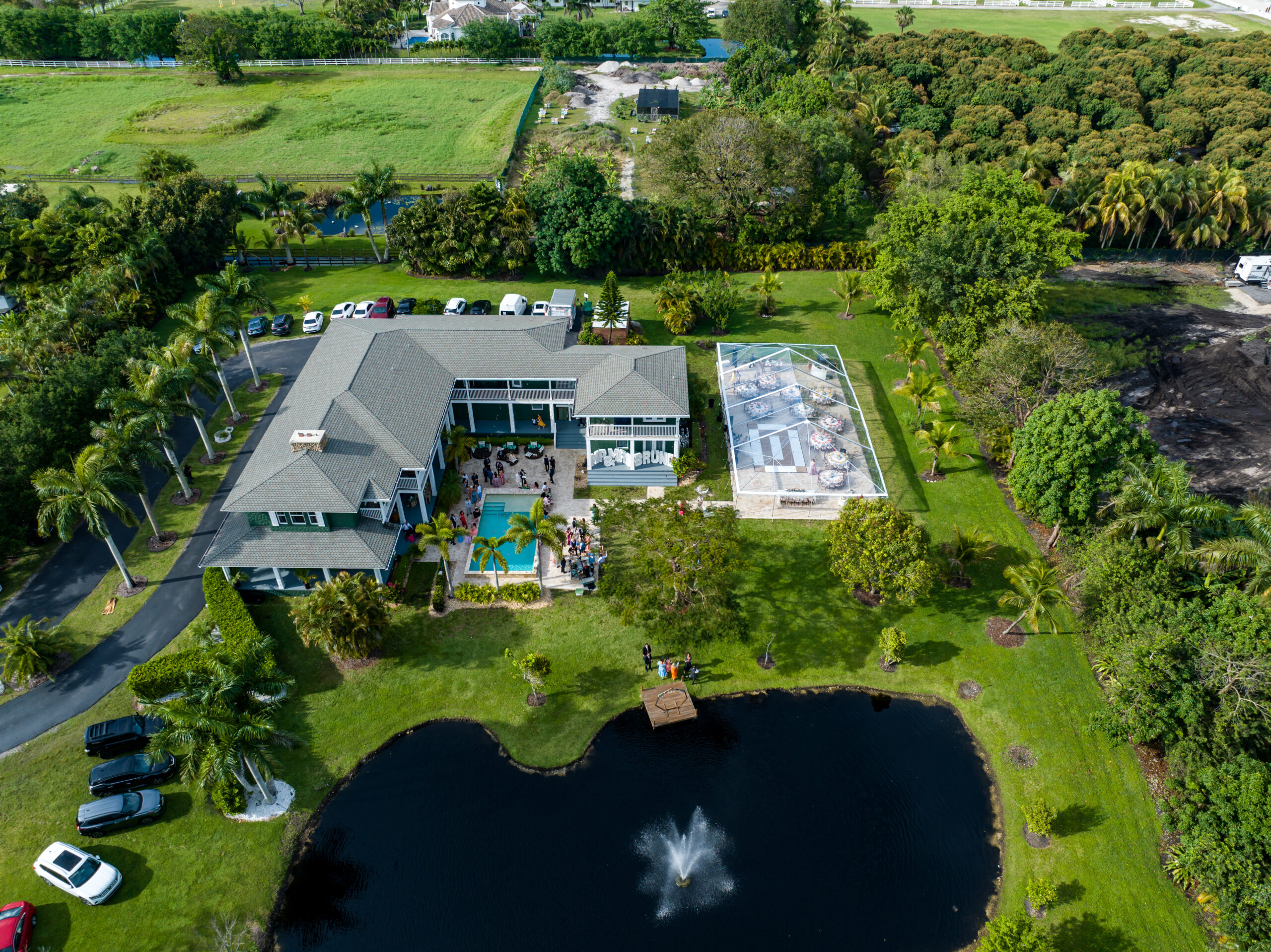 Aerial view of Saint Patrick Palace – luxury venue for weddings and events.