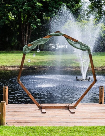 Romantic dockside wedding ceremony setup at Saint Patrick Palace.