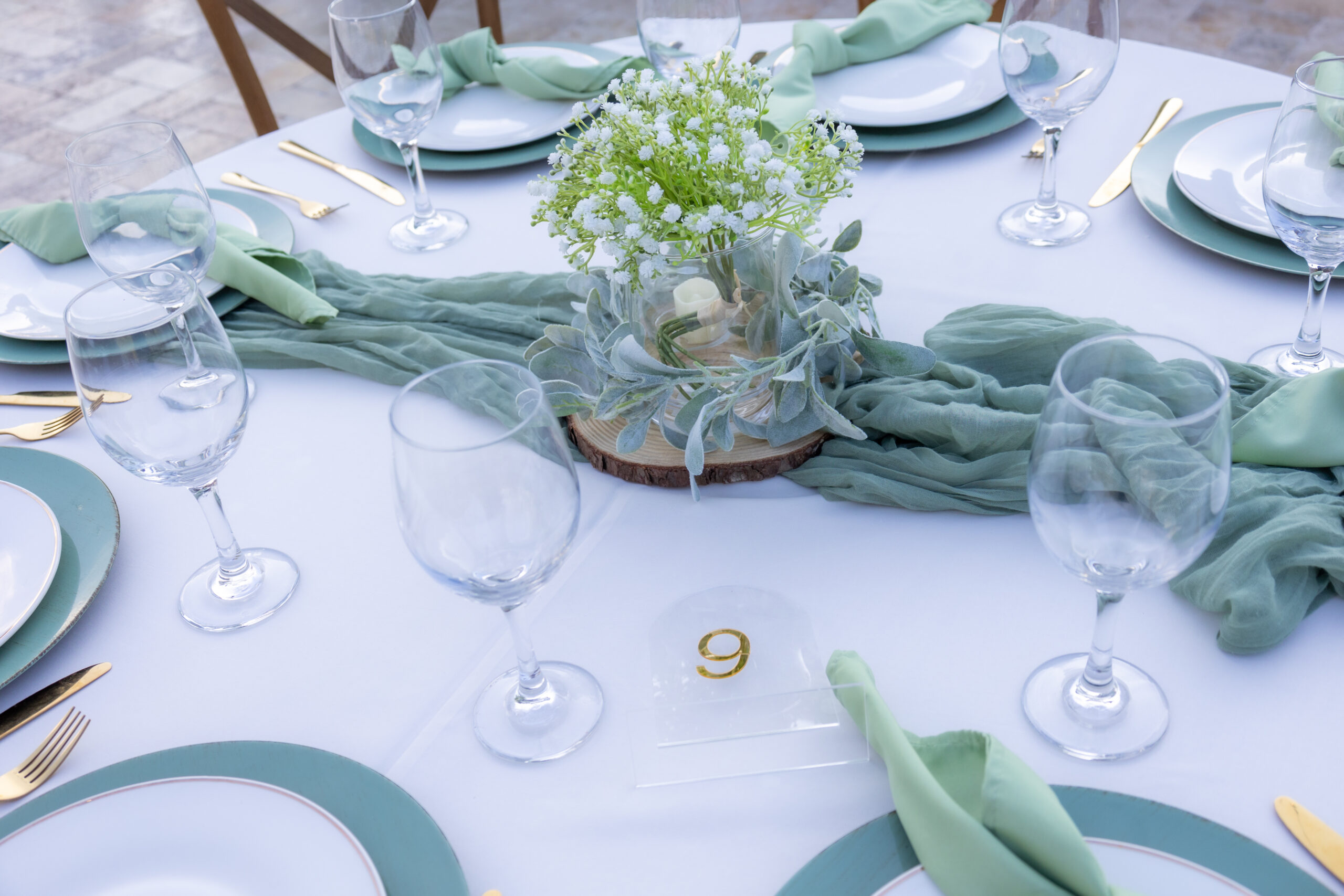 Green and White Wedding