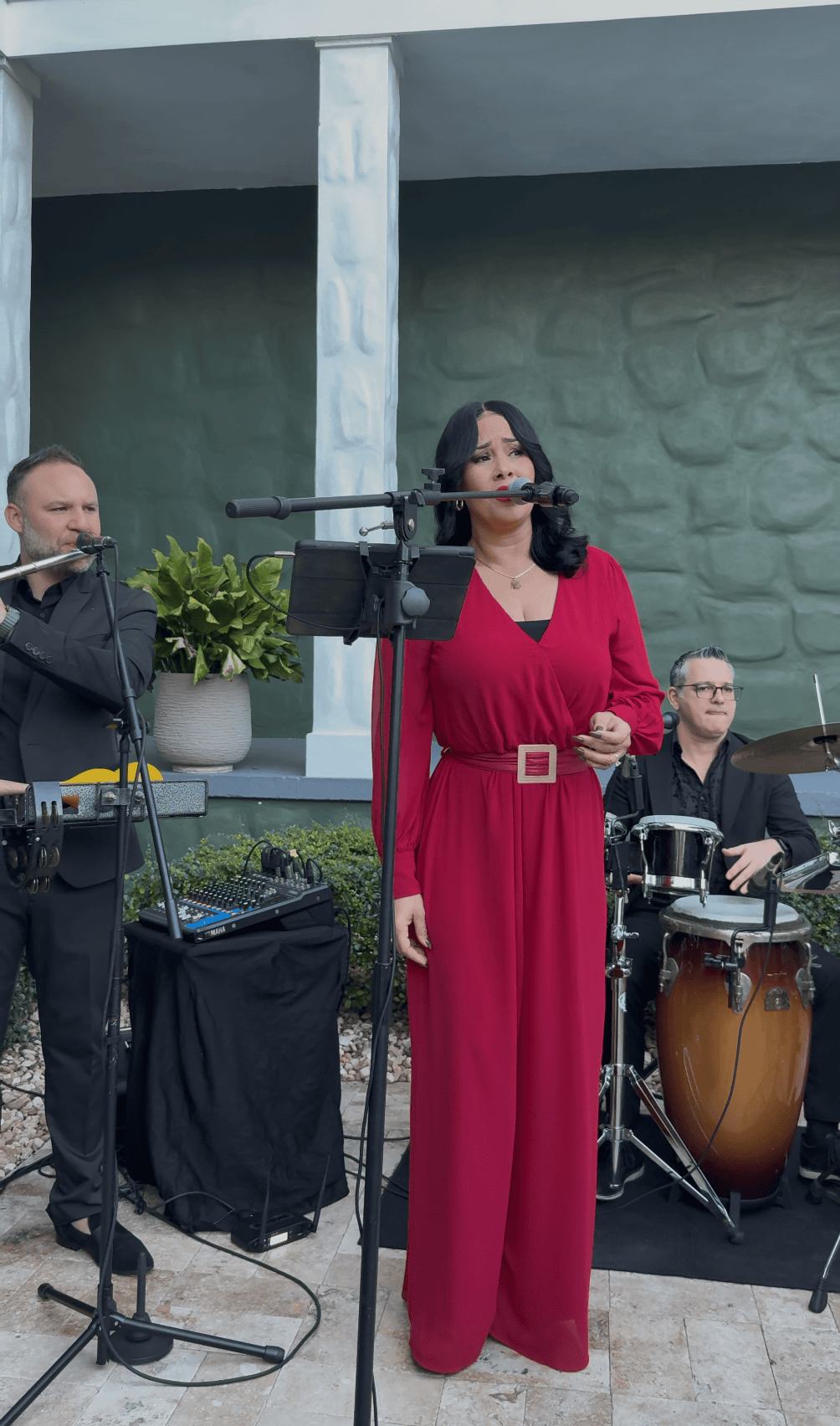 Live band performing during cocktail hour at Saint Patrick Palace wedding venue