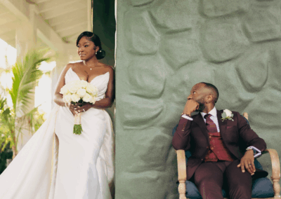 Romantic South Florida Airbnb wedding bridal portrait at Saint Patrick Palace private estate.